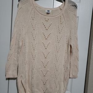 Tunic Length Chevron Crochet Sweater